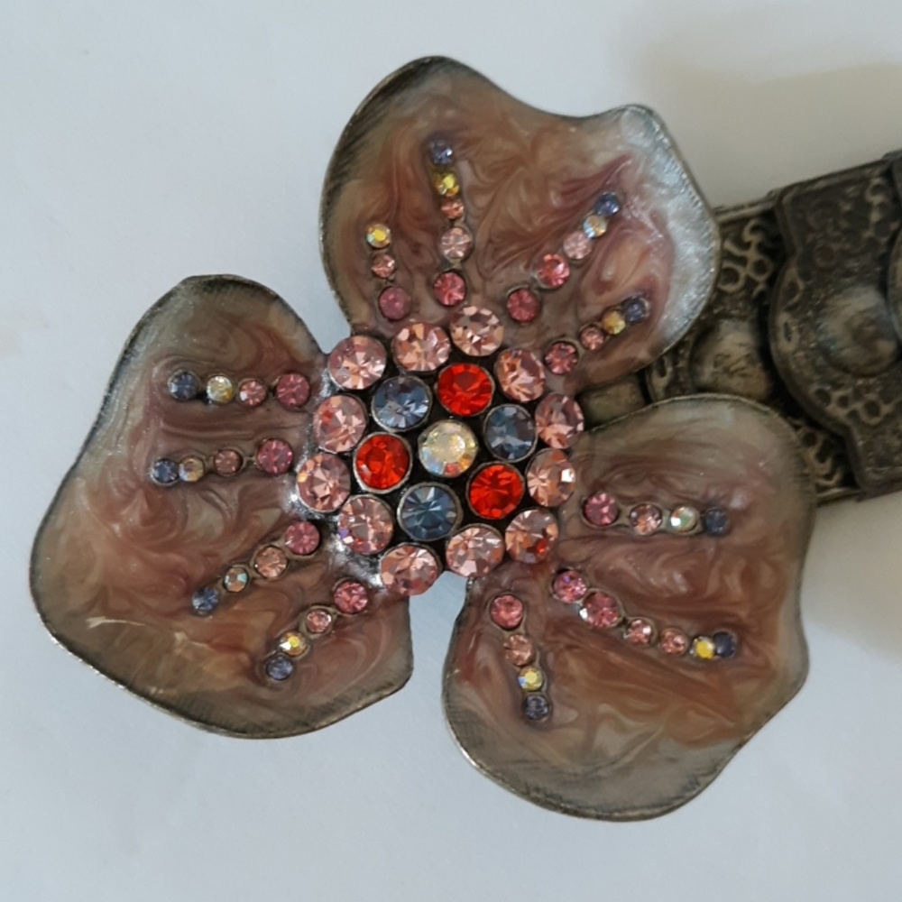 BOHO METAL BELT  😁🐕 PINK FLOWER - Picture 4 of 8